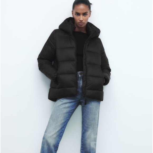 ZARA Hooded Puffer Jacket Color-Green Size-XL NWT - Picture 8 of 16